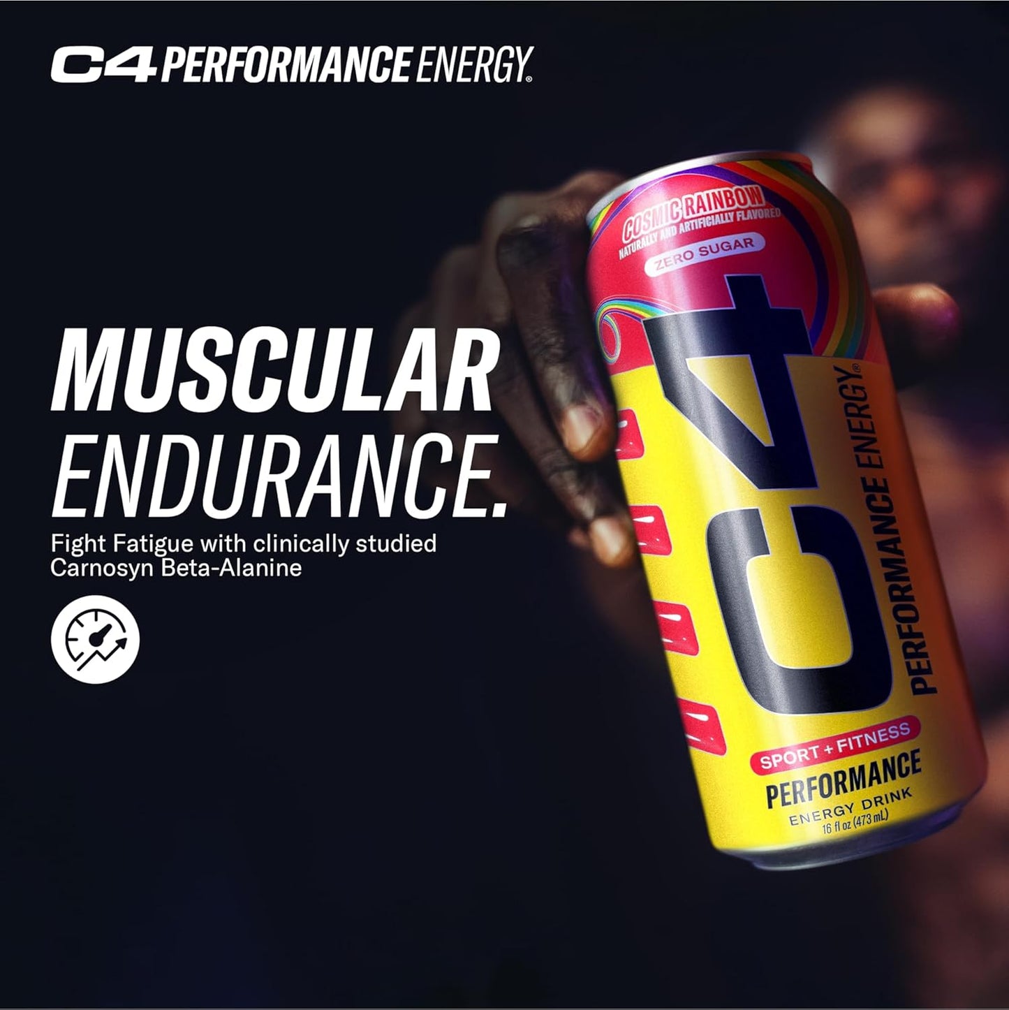 Cellucor C4 Energy Drink | Cosmic Rainbow | Contains 200 mg of caffeine | 16 fl oz (12 bottles)