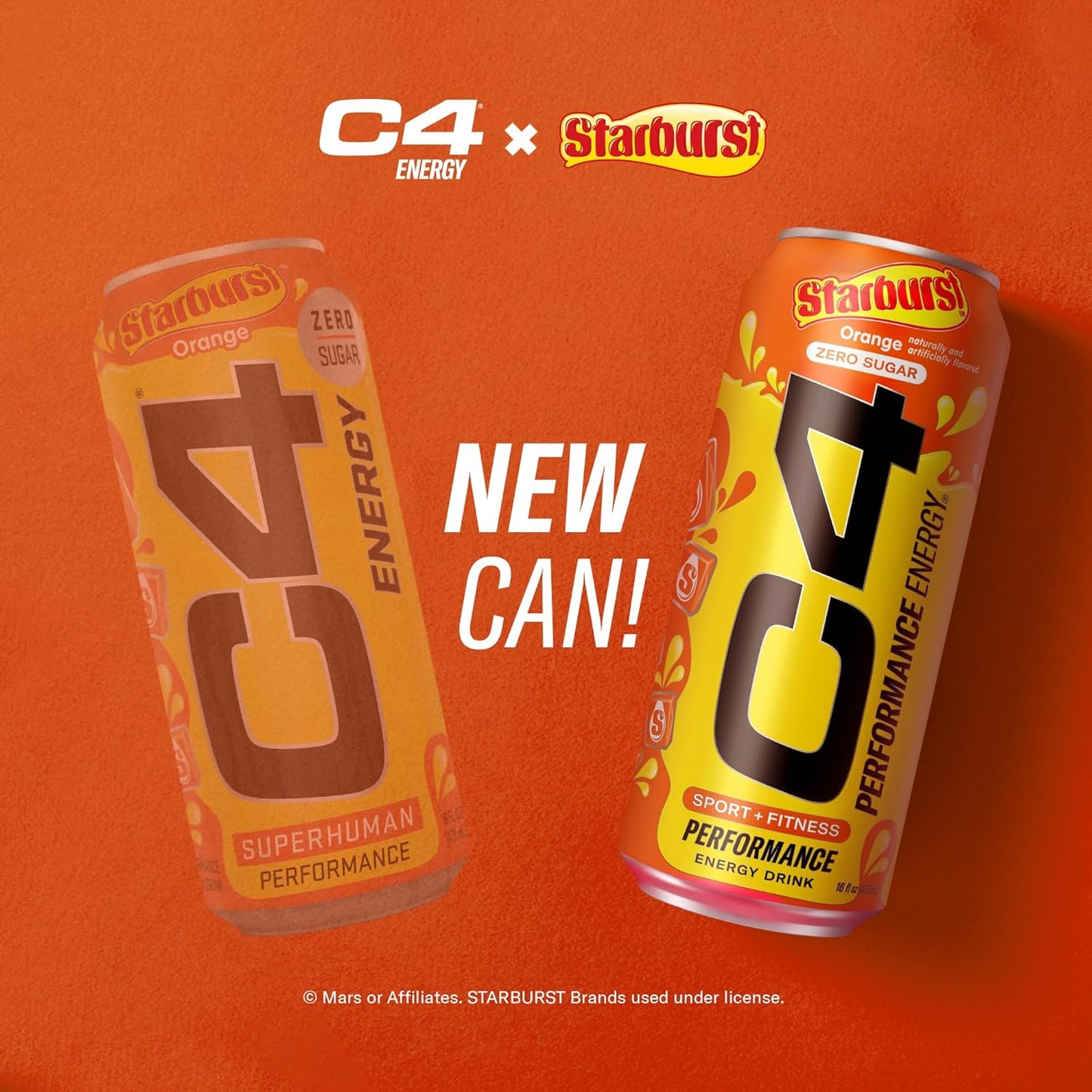 Cellucor C4 Energy Drink | Starburst Orange Flavor | 200mg Caffeine | 16 fl oz (12 bottles)