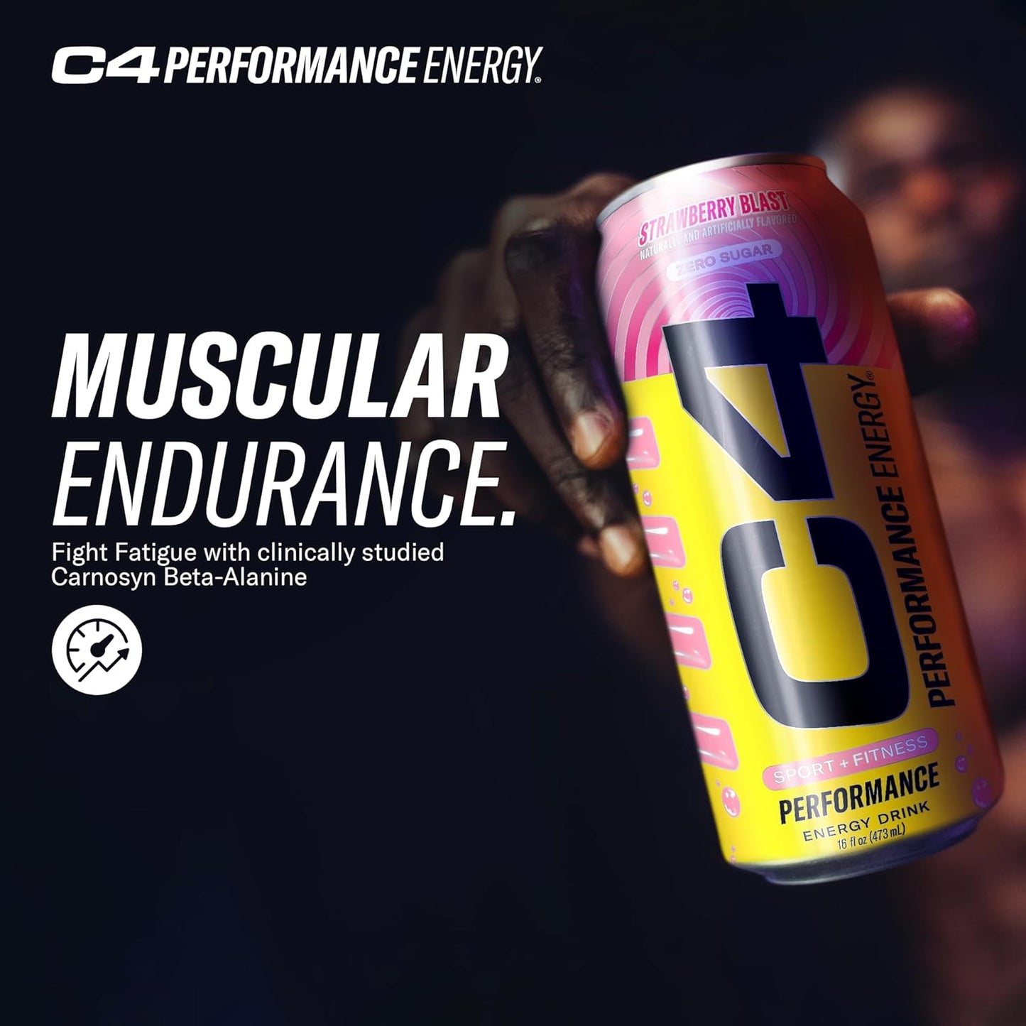 Cellucor C4 Energy Drink | Strawberry Burst Flavor | Contains 200mg Caffeine | 16 fl oz (12 bottles)