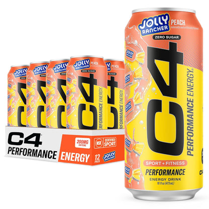 Cellucor C4 Energy Drink | Peach Flavor | Contains 200mg Caffeine | 16 fl oz (12 bottles)