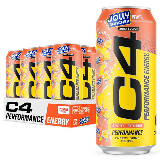 Cellucor C4 Energy Drink | Peach Flavor | Contains 200mg Caffeine | 16 fl oz (12 bottles)