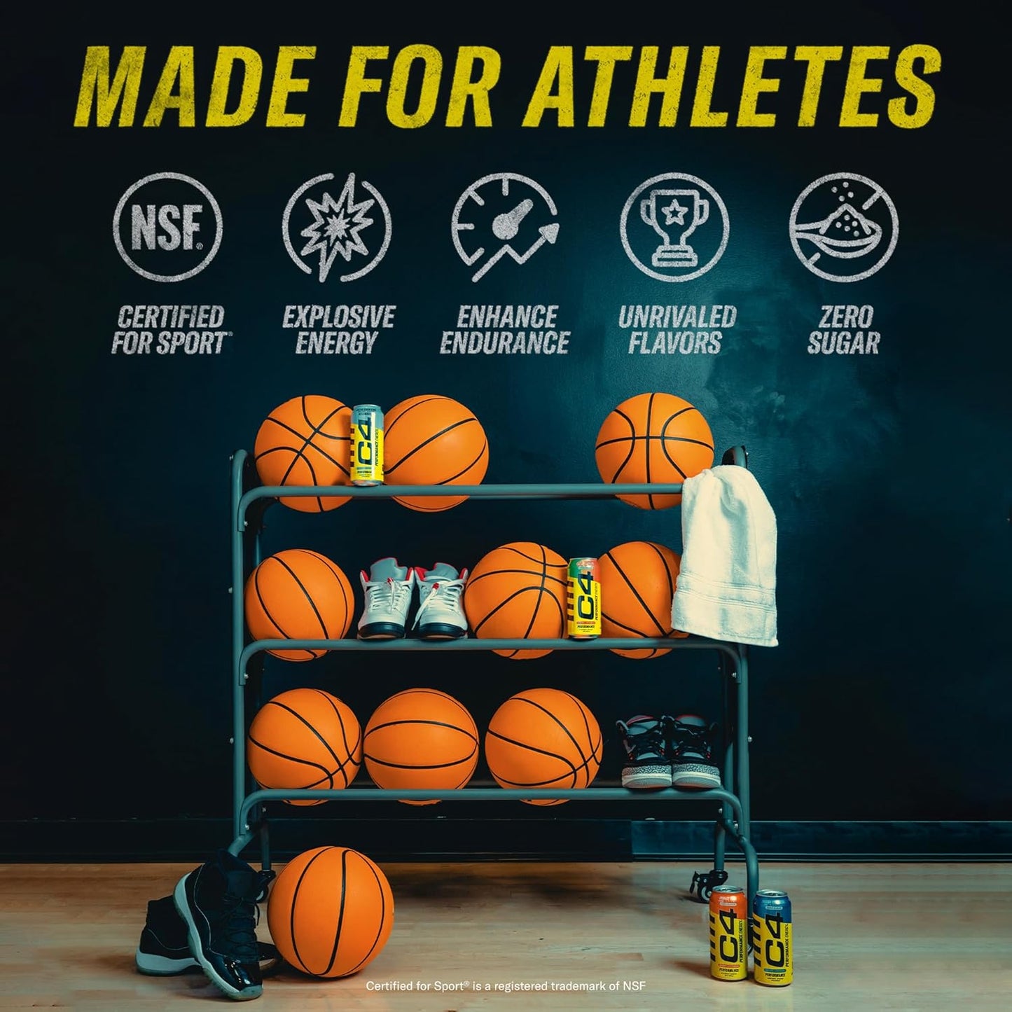 C4 Energy Carbonated Zero Sugar Energy Drink, Pre Workout Drink + Beta Alanine, Midnight Cherry, 16 Fl Oz (Pack of 12)