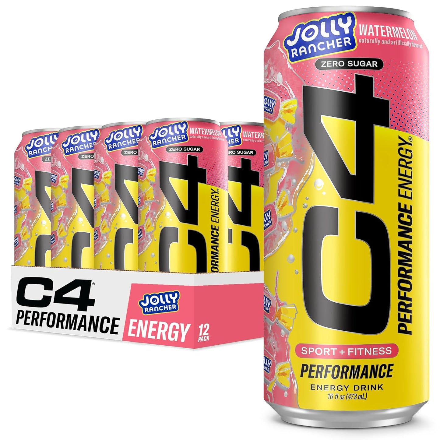 Cellucor C4 Energy Drink | Watermelon Flavor | 200mg Caffeine | 16 fl oz (12 bottles)