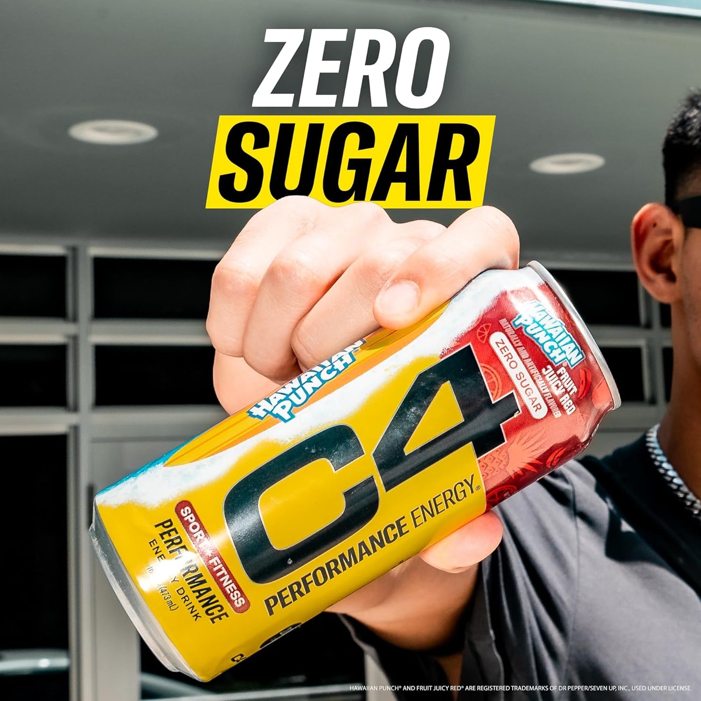 C4 Energy Drink, Hawaiian Punch Fruit Juicy Red, Carbonated Sugar Free Pre Workout Performance Drink with no Artificial Colors or Dyes, 16oz Pack of 1