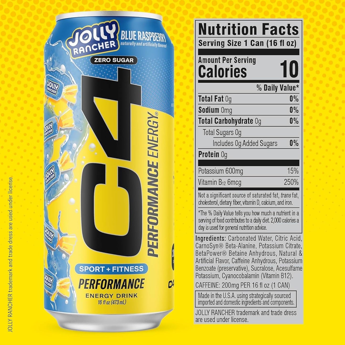 Cellucor C4 Energy Drink | Blueberry Flavor | 200mg Caffeine | 16 fl oz (12 bottles)