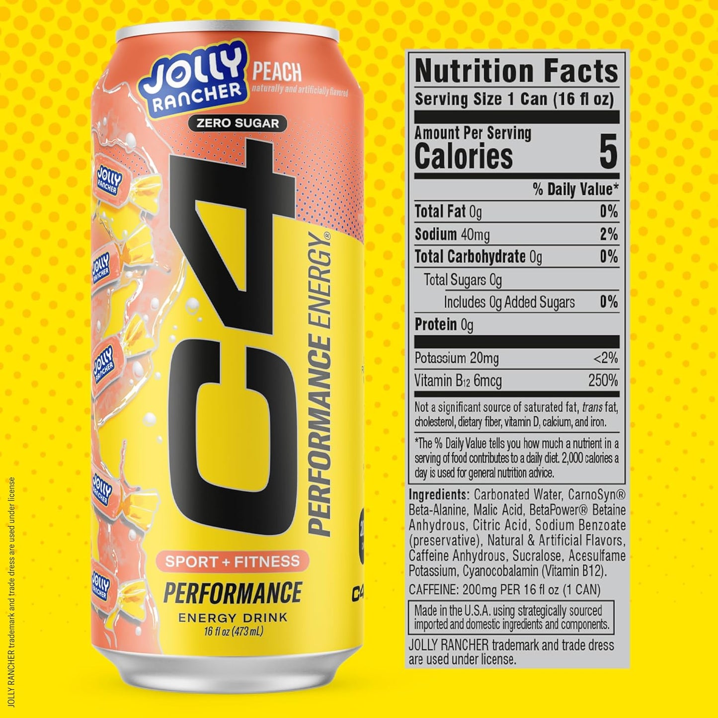 Cellucor C4 Energy Drink | Peach Flavor | Contains 200mg Caffeine | 16 fl oz (12 bottles)