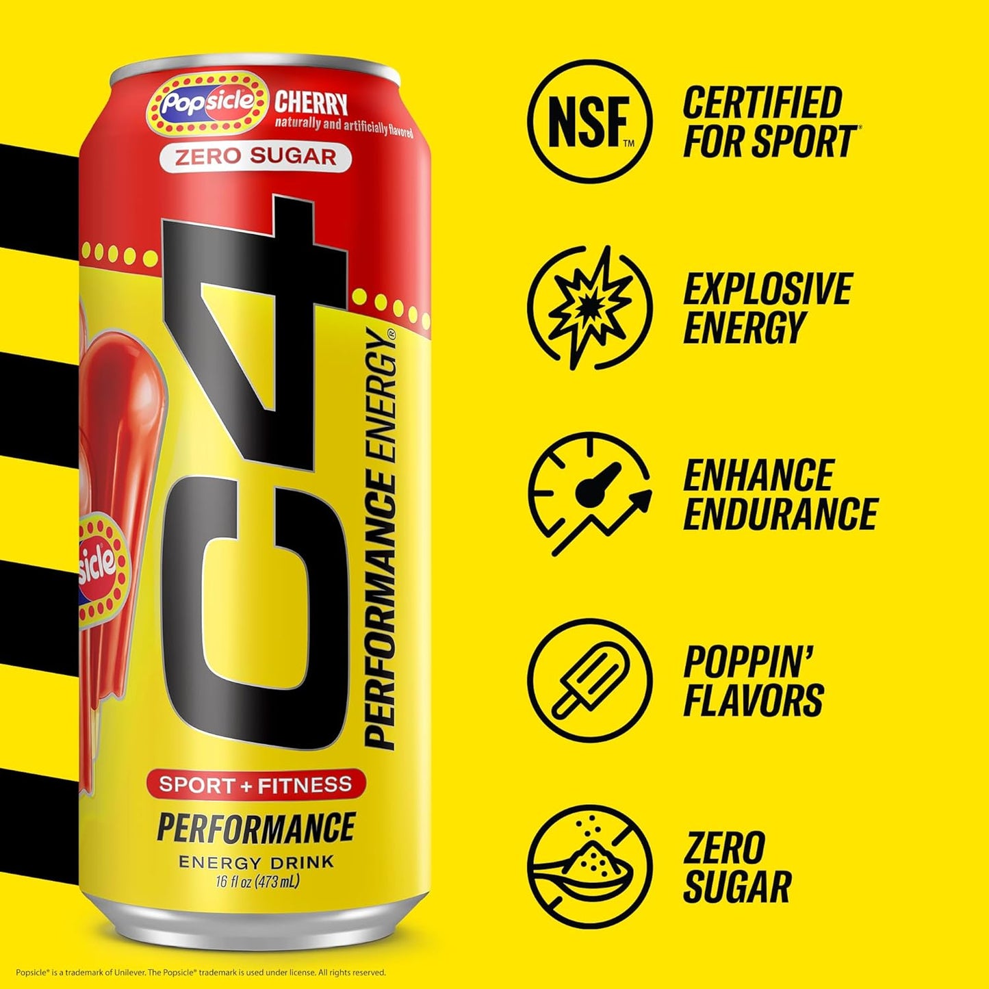 Cellucor C4 Cherry Flavored Energy Drink, Sugar-Free Carbonated Pre-Workout Drink, 16 oz, 12-Bottle Pack