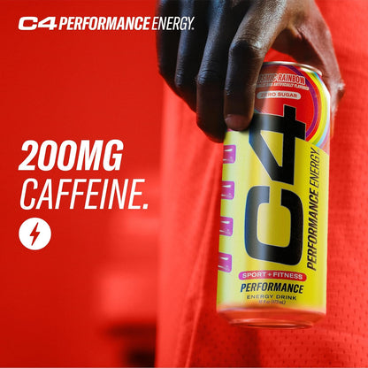 Cellucor C4 Energy Drink | Cosmic Rainbow | Contains 200 mg of caffeine | 16 fl oz (12 bottles)