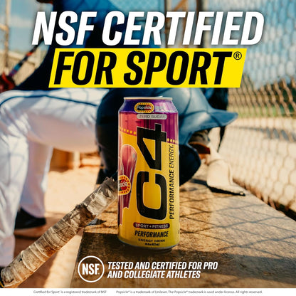 Cellucor C4 Cherry Flavored Energy Drink, Sugar-Free Carbonated Pre-Workout Drink, 16 oz, 12-Bottle Pack