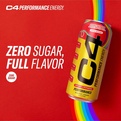 Cellucor C4 Energy Drink | Cosmic Rainbow | Contains 200 mg of caffeine | 16 fl oz (12 bottles)